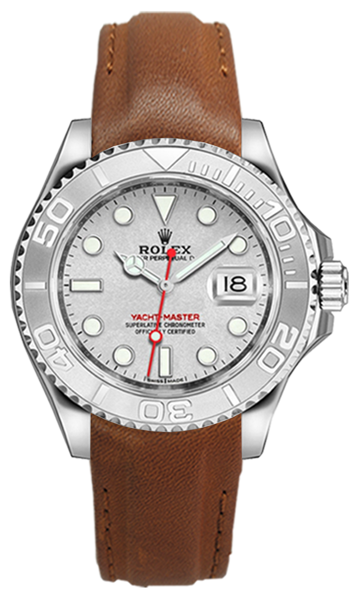 Barenia leather strap for Rolex Yacht 